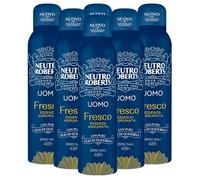 6x Neutro Roberts Deodorante Spray Uomo Fresco Zero Sali Efficace 48h Essenza Agrumata - 6 Flaconi da 150ml ognuno