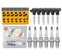 6x NGK Bobina + 6x Candela Laser Platino per Porsche 911 Cabriolet 996 3.4