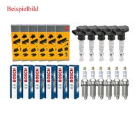 6x NGK Bobina Accensione + 6x Bosch Candela Doppio Platino Adatto per Audi A6
