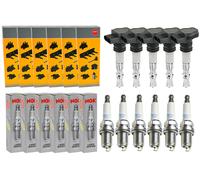 6x NGK Bobina Accensione + 6x Candela Laser Iridio per BMW 5er E60 523i E61