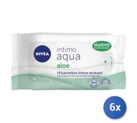 6x Nivea Intime Acqua Di Aloe 15 Salviettine