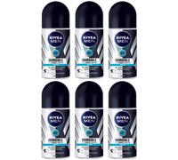 6x Nivea Invisible Black & White Fresh Antitraspirant Deo Roll On Uomo VENDIT...