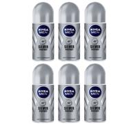 6x Nivea Silver Protect Deodorante Antitraspirante Roll On per Uomo 6x 50ml