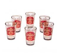 6x Orientale Bicchiere di Tè Marrakech Rosso - 6er Set