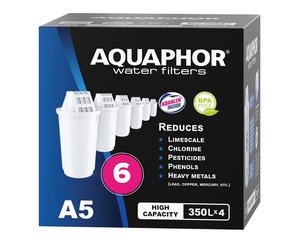 6X ORIGINAL AQUAPHOR Filtro Acqua Cartucce A5 (350L), AQUALEN, BPA Free
