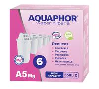 6X ORIGINALE AQUAPHOR Cartucce Filtranti A5 Magnesio, Senza BPA, 350L