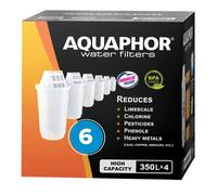 6x Originale Aquaphor Filtro Acqua A5H per Duro (350l), Extra Protezione Calce