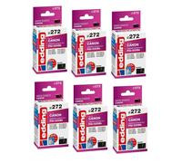 6x Originale edding Inchiostro Cartuccia 272 per Canon PGI-525BK Pixma IP 4850