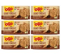 6X Oro Saiwa Grano Fondente Biscotti Frollini Integrali con Gocce di Cioccolato Fondente 300g [6 Confezioni]