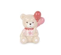 6X ORSO Orsetto rosa con palloncini in porcellana 7 cm BOMBONIERA 1FA6