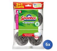 6x Paglietta Acciaio Spirinet Spontex 4 Pezzi