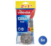 6x Paglietta Acciaio Vileda 2+1 Pezzi