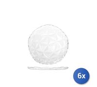 6x Pasabahce Piatti Frutta Estrella In Vetro Trasparente Cm 20