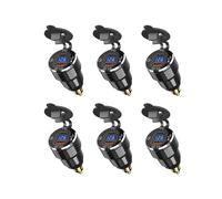 6X PD 3.0 Tipo C USB Caricabatterie Veloce Din un USB e 18W QC 3.0 Presa di Corrente con Voltmetro per 12V-24V Moto
