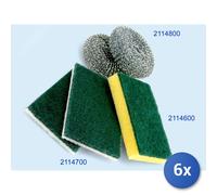 6x Perfetto spugna/paglietta Rotondo Metallo zincato Metallico 2 pz