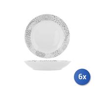 6x Piatti fondi H&H Kyoto New Bone China Bianco Cm 20