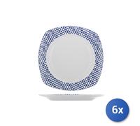 6x Piatti Frutta H&H Fuij New Bone China Bianco Cm 19