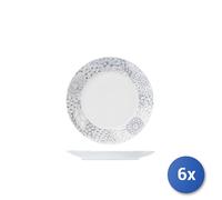 6x Piatti Frutta H&H Kyoto New Bone China Bianco Cm 20