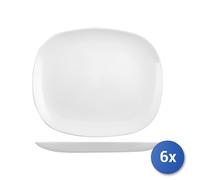 6x Piatti H&H Premiere Cm28 Bianco Snack In Vetro