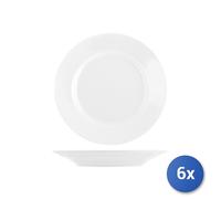 6x Piatti In Porcellana Tivoli Bianco Tavola Piani Cm26