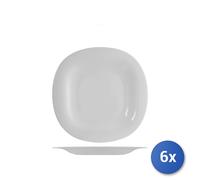 6x Piatti In Vetro Opale Carine Gran Frutta 21Cm, Bianco