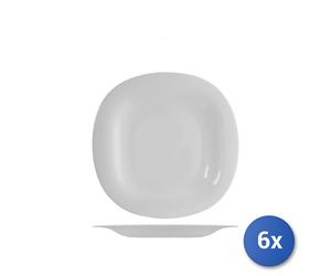 6x Piatti In Vetro Opale Carine Gran Frutta 21Cm, Bianco