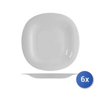 6x Piatti In Vetro Opale Carine Gran Piani 27Cm, Bianco