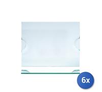 6x Piatti In Vetro Rettangolare Trasparente 31X24 H&H