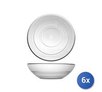 6x Piatti In Vetro Trasparente Louison Fondi Cm20