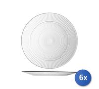 6x Piatti In Vetro Trasparente Louison Piani Cm25