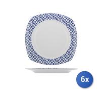 6x Piatti piani H&H Fuij New Bone China Bianco Cm 25