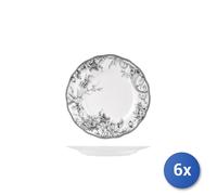 6x Piatti piani H&H Mayfair In Porcellana, Disegno Grigio Ø 27,5 Cm