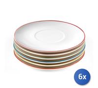 6x Piattino New Bone China Tazze Jumbo Cm17, H&H