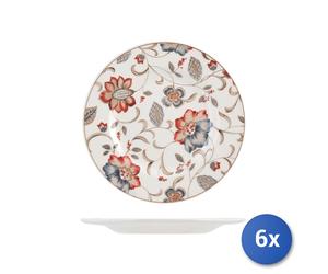 6x Piatto Earthenware Jacobean Da Tavola Frutta 21,5, Multicolore