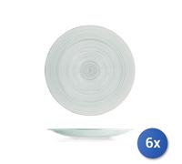 6x Piatto H&H Hoche Fumè Piano 27 Vetro