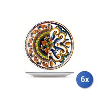 6x Piatto H&H Positano Cm21 Frutta In Stoneware