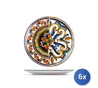 6x Piatto H&H Positano Cm26 Piano In Stoneware