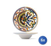 6x Piatto H&H Positano Cm27 Pasta In Stoneware