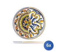 6x Piatto H&H Positano Cm33 Pizza In Stoneware