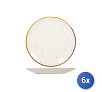 6x Piatto In Porcellana Da Tavola Stains, Piano, 28Cm, Multicolore