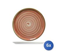 6x Piatto Pizza In Porcellana Circus Rosso, 31Cm