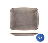 6x Piatto Reactive in stoneware/gres, 29x23 Cm H&H