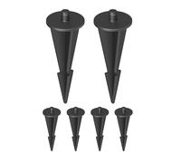 6x picchetto da giardino per pavimentazione solare BROSLO nero 8cm 30mm Ø