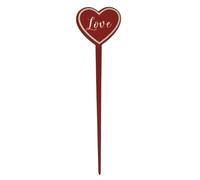 6X PICK in legno cuore SAN VALENTINO scritta LOVE bianco 26x7 cm 1GSM