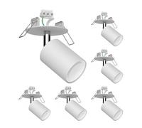 6x plafoniera da incasso WAIKA orientabile bianca opaca rotonda 80mm Ø 1x GU10