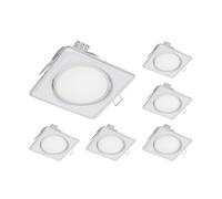 6x plafoniera da incasso ZOBE II bianco opaco angolare 10,7 x 10,7 cm 1x GX53 [EEK: F]