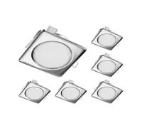 6x Plafoniera da incasso ZOBE II cromo lucido angolare 10,7 x 10,7cm 1x GX53 [EEK: F]