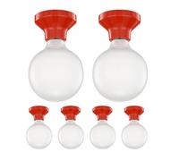6x plafoniera/porta lampada ELEKTRA in porcellana rossa lucida 1x E27 max. 300W