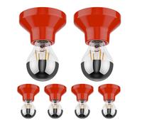6x plafoniera/porta lampada ELEKTRA in porcellana rossa lucida 1x E27 max. 300W