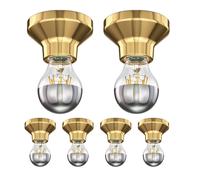 6x plafoniera/porta lampada ELEKTRA porcellana oro lucido 1x E27 max. 300W